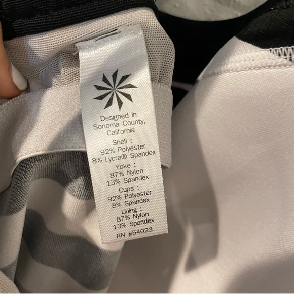 Athleta Chase Black and White Stripe Racer Back Tank Top - Picture 12 of 12